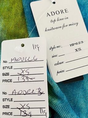 Adore Blue and Green Knit Top
